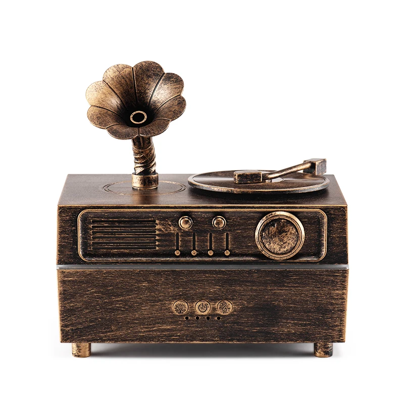 Gramafon Bluetooth Hoparlör Uçucu Yağlar Difüzör Retro Dönen Fonograf Tasarım Ultrasonik Serin Hava Nemlendiricisi